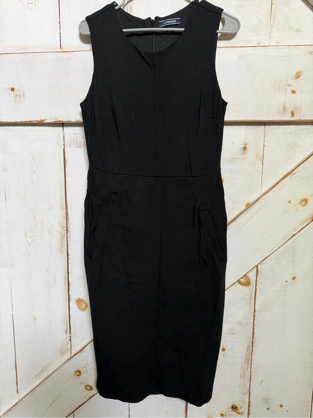 Lands' End Black Sleeveless Sheath Dress 0317